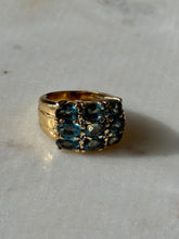 Load image into Gallery viewer, Blue Topaz Gold Vermeil Chunky Ring Size 4.75
