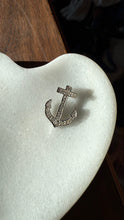 Load image into Gallery viewer, Vintage Sterling Silver CZ Anchor Pendant
