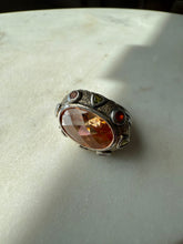 Load image into Gallery viewer, Chunky Multistone Sterling Silver Ring Size 6.25
