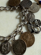 Load image into Gallery viewer, Vintage Coin Charm Sterling Silver Bracelet
