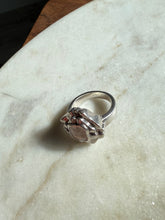 Load image into Gallery viewer, Italian Purple Cabochon Sterling Silver Ring Size 8.25
