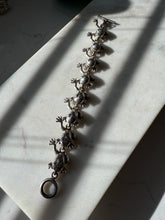 Load image into Gallery viewer, Green Enamel Eye Chunky Frog Sterling Silver Bracelet 8”
