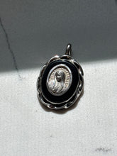 Load image into Gallery viewer, Mexico Black Onyx &amp; Sterling Silver Virgin Mary Pendant
