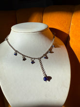 Load image into Gallery viewer, Blue Ball Drop Sterling Silver Necklace 15.75”
