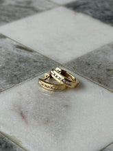Load image into Gallery viewer, Natural Diamond Solid 10k Yellow Gold Clicker Earrings

