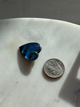 Load image into Gallery viewer, Blue Morpho Butterfly Heart Sterling Brooch

