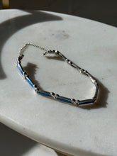 Load image into Gallery viewer, Sterling Silver Opal Inlay Bracelet 7”
