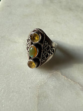Load image into Gallery viewer, Opal &amp; Citrine Sterling Silver Ring Size 7.75
