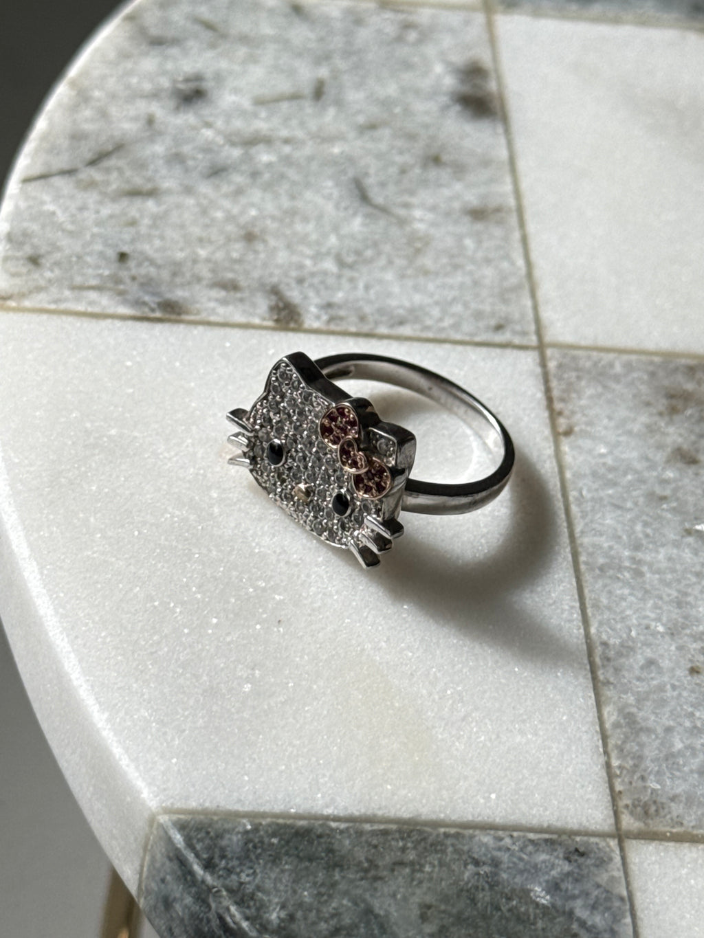 Hello Kitty Sanrio Sterling Silver CZ Ring Size 9