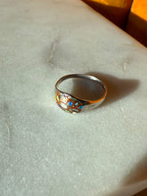 Load image into Gallery viewer, Vintage Enamel Sterling Silver Dainty Ring Size 6.25
