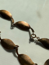 Load image into Gallery viewer, Meka Denmark Blue Enamel Leaf Gold Vermeil Sterling Necklace 15”
