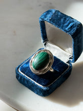 Load image into Gallery viewer, Vintage Malachite Sterling Silver Ring Size 10

