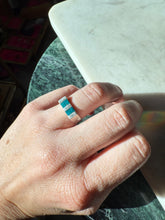Load image into Gallery viewer, Mexico Crushed Turquoise Sterling Silver Ring Size 6.75
