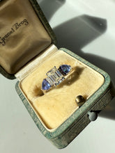 Load image into Gallery viewer, Purple &amp; White Glass Sterling Silver Ring Size 8
