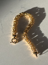 Load image into Gallery viewer, Italian Byzantine Gold Vermeil Sailor Clasp Bracelet 8”
