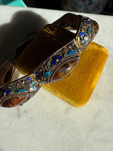 Load image into Gallery viewer, Antique 800 Silver Goldtone Vermeil Enamel Chinese Bracelet
