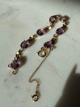 Load image into Gallery viewer, Amethyst 1/20 12k Gold Fill Bracelet 6.75”
