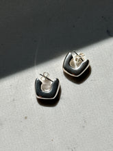 Load image into Gallery viewer, Rounded Square Sterling Silver Hoop Earrings
