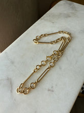 Load image into Gallery viewer, Italian Trombone Link 14k Gold Chain 17”
