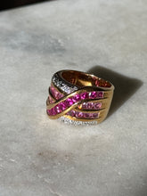 Load image into Gallery viewer, Chunky Gold Vermeil Pink Sapphire Ring Size 5.5
