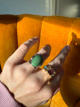 Load image into Gallery viewer, Jade &amp; Blue Topaz Sterling Silver Ring Size 5.75
