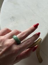 Load image into Gallery viewer, Chunky Green Jade Band Size 8.75
