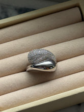 Load image into Gallery viewer, Sterling Silver CZ Bypass Ring Size 6.25
