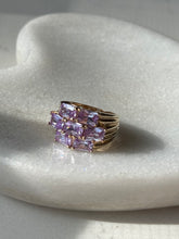 Load image into Gallery viewer, Purple Glass Gold Vermeil Ring Size 5

