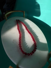 Load image into Gallery viewer, Sterling Silver Maroon Bead Necklace 18”
