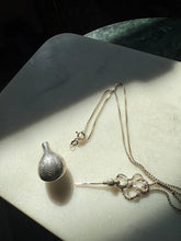 Load image into Gallery viewer, Vintage Etched Sterling Silver Perfume Bottle Necklace 20”
