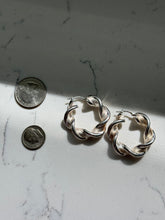Load image into Gallery viewer, Vintage Twisted Sterling Silver Hoop Earrings
