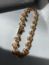 Load image into Gallery viewer, Heart Link Vintage 14k Yellow Gold Bracelet
