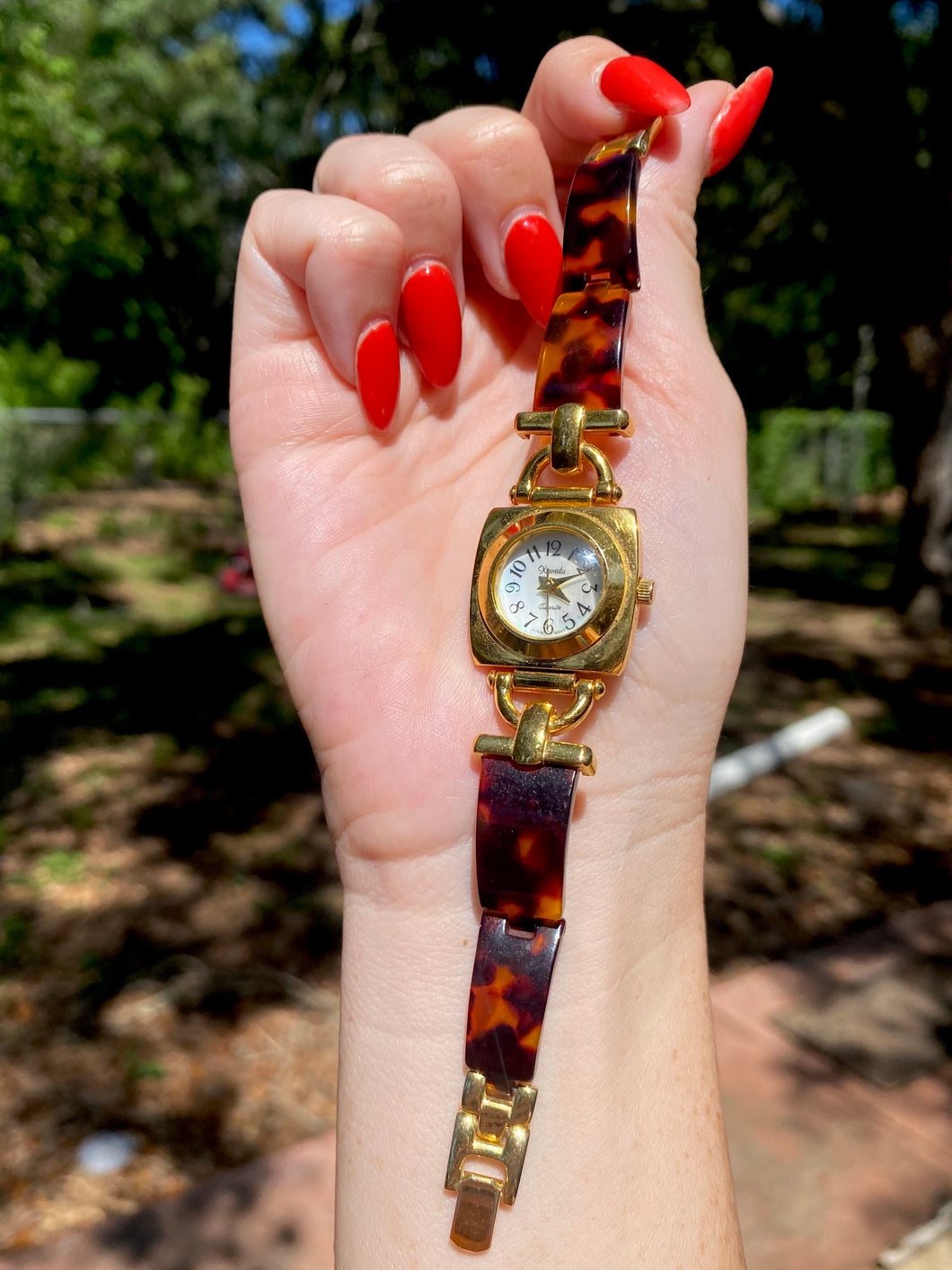 Tortoise Shell Gold Tone Vintage Watch