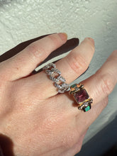 Load image into Gallery viewer, CZ Sterling Silver Chain Link Ring Size 7.5
