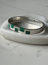 Load image into Gallery viewer, Malachite Inlay Solid Sterling Silver Bangle Bracelet
