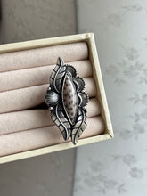 Load image into Gallery viewer, Petrified Florida Palm Sterling Silver Ring Size 8.75
