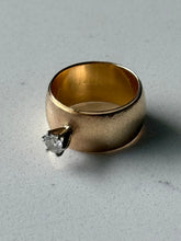 Load image into Gallery viewer, Vintage Solid 14k Gold Cigar Band Diamond Ring Size 5.5
