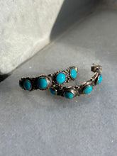 Load image into Gallery viewer, Turquoise Sterling Silver Half Hoop Earrings
