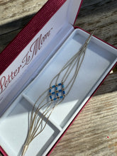 Load image into Gallery viewer, Blue Bead Liquid Sterling Silver Bracelet 7.25”

