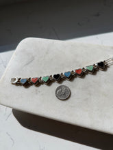 Load image into Gallery viewer, Vintage Sterling Silver Heart Bracelet 7.5”
