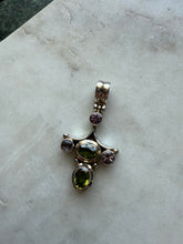 Load image into Gallery viewer, Peridot &amp; Amethyst Sterling Silver Pendant
