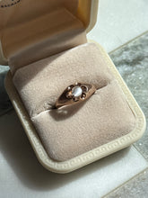 Load image into Gallery viewer, Victorian Moonstone 10k Rosey Gold Ring Size 5.75
