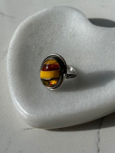 Load image into Gallery viewer, Amber Sterling Silver Ring Size 8.5

