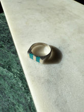 Load image into Gallery viewer, Mexico Crushed Turquoise Sterling Silver Ring Size 6.75
