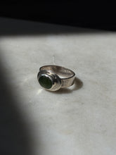 Load image into Gallery viewer, Vintage Jade Sterling Silver Ring Size 7.5
