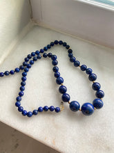 Load image into Gallery viewer, Lapis Beaded Strand 14k Yellow Gold Necklace

