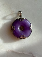 Load image into Gallery viewer, Dyed Purple Jade Sterling Silver Pendant

