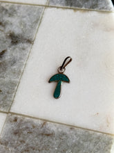 Load image into Gallery viewer, Crushed Turquoise Mini Mushroom Charm Sterling Silver
