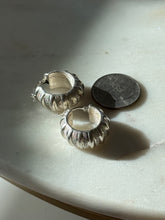 Load image into Gallery viewer, Italian Vintage Dusted Sterling Silver Hoops
