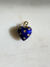 Load image into Gallery viewer, Blue Enamel 18k Gold Heart Charm

